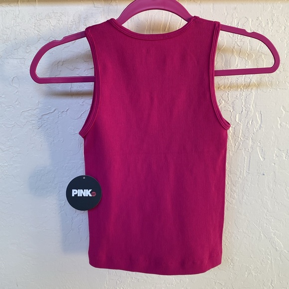 PINK DOT Rhinestone Ribbed Crop Tank Top - Picture 4 of 4